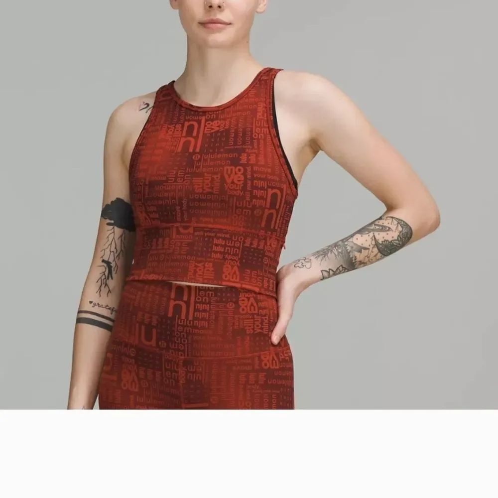 Lululemon Athletica Red Graphic Top